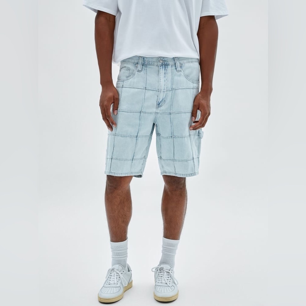 New GUESS Originals Windowpane Carpenter Shorts SZ 29